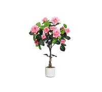 LUNSY - Plante Artificielle - Rosier artificiel rose - 75 cm en pot