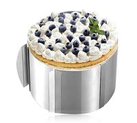 Lunyloer Cercle à Pâtisserie Réglable Ø 16-30cm Cercle Gateau Extensible, Acier Inoxydable Cercles Entremet Rond pour Tarte Gâteau Cheesecake Anneau à Tarte, 8.5cm Hauteur, Argenté