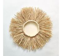 LUNYY Boho Décor Miroir Paille Tissé Romantique De Mariage Mur Acrylique Miroir Décoration Murale Macramé Decotativos Chambre
