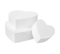 LuoAXINN Faux gâteaux en Mousse Gâteau factice en Mousse Forme de cœur, 3 pièces, Affichage Boulangerie, Fondant Pratique, Fournitures décoration gâteaux réutilisables, Formes Rondes
