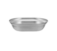 LuoAXINN Plateau de service en acier inoxydable Bassine à soupe portable en acier inoxydable 304 for voyage, camping, usage domestique, grande, petite assiette peu profonde(1PCS 16.5 23 5.8CM)