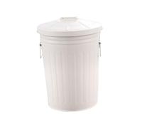 LuoAXINN Poubelle de jardin Poubelle en métal, bac à Compost, seau polyvalent de 23l, conteneur ordures rond robuste avec couvercle for le jardin