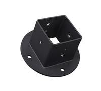 Luocute 4 Pack Support Carré à Base de Plaque, Ancre Lourde 2x2 (4PCS) | Acier au Carbone avec Revêtement en Poudre Noire, Convient aux Poteaux 2x2 pour Pergolas, Porches, Boîtes aux Lettres,