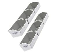 Luocute 6 Pièces Grand Trapèze en Tissu Boîtes de Rangement pour Armoire, | Ouverture avant trapézoïdale, poignées doubles cousues, tissu non tissé, renfort en carton épais.