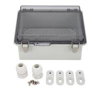 Luocute Boîte de Jonction en ABS, Boîtier à Charnière IP67 | Boîte électrique Extérieure étanche à la Poussière et à L'eau avec Couvercle Transparent, Boucle en Acier Inoxydable de