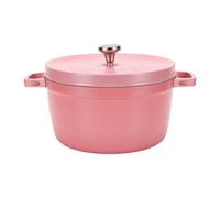 Luocute Casserole Antiadhésive de 24Cm de Marmite à Soupe en émail | avec Doubles Poignées, Fer épais, capacité de 4 L, Compatible avec les Tables de Cuisson à Gaz à Induction, Bouche Large