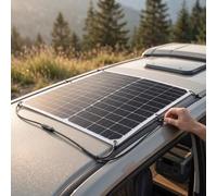 Luocute Chargeur de Batterie Monocristallin 12V pour Panneau Solaire 30W | Panneau de Charge Solaire à Cadre en Aluminium, Diode Intégrée pour la Prévention du Reflux, pour Lumières Extérieures,