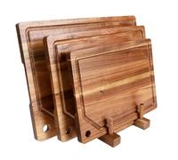 Luocute Ensemble de Planches à Découper en Bois Massif, 3 Pièces, avec Support de Rangement
