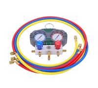 Luocute Jeu de Jauges de Collecteur AC pour R410A R32 R600 R290 | Double Jauge 500 Psi 800 Psi, Corps de Valve en Laiton, Verre Incassable, Tuyaux de 1,5 M, Interface 1/4", pour Systèmes de