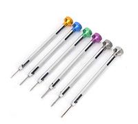 Luocute Jeu de Tournevis de Précision en Aluminium, Kit de Réparation de Montre avec 6 Embouts Interchangeables for Horlogerie Lunettes Bijoux électronique