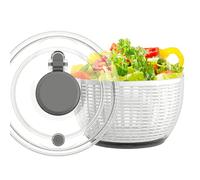 Luocute Laveur de Fruits, Panier Essoreuse à Salade 3,6L en Plastique Alimentaire Grande capacité pour Légumes Laitue Verdure (gris foncé)