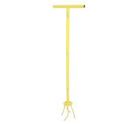 Luocute Outil de Griffe de Jardin à Motoculteur Manuel, Cultivateur Manuel avec Long Manche en Acier Inoxydable Jaune pour Parterre de Fleurs, Parcelle de Légumes, Parterre surélevé,