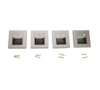 Luocute Pack de 4 Lampes de Marche à Détecteur de Mouvement, Veilleuse LED Blanc Chaud, Installation Encastrée pour Escaliers, Couloirs, Chambres à Coucher avec Conception à Induction à