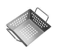 Luocute Panier à Légumes en Acier Inoxydable pour Barbecue | Poignées Doubles Latérales, Grande capacité 23x18,2x9,5 Cm, Compatibles avec les Grils à Gaz et à Charbon, Lavage Facile à