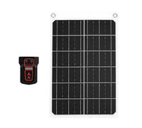 Luocute Panneau de Chargeur Solaire Portable 15W USB avec Lampe à Pince | Efficacité Monocristallin de 24,5 %, Cadre en Aluminium étanche, pour le Camping, la Randonnée, la Pêche et la Sauvegarde
