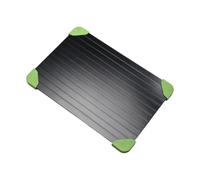 Luocute Plateau de Décongélation pour Viande Surgelée, 35,6x20,5x0,2cm Plaque de Dégivrage à Chauffage Naturel Rapide avec Rainures Verticales et Coins en Silicone, pour Cuisine (Manchon en Silicone