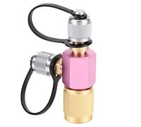 Luocute Raccord en Té pour Charge HVAC, 1/4 Pouce Évasé Mâle, Laiton, 800 | Interface Femelle 5/16 Pouce, Joint Double Anneau à Faible Perte, Serrage Manuel moleté, pour R410a R22 R1234, Compatible
