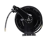 Luocute Rallonge de Tuyau D'arrosage Rétractable pour Nettoyeur Haute | Rembobinage automatique en acier robuste à double bras avec tuyau de 49,21 pieds, fil de 4,9 pieds, pour garage de
