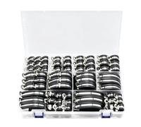 Luocute Serre-câble en Acier Inoxydable, 125 Pièces | 12 Tailles 3/16 à 2 Pouces Conception en Forme de R Anti-vibration à Coussin en Caoutchouc, Conduit et Support de Fil pour