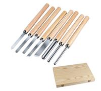 Luocute Set de Ciseaux pour Tour à Bois, Outils de Tournage sur Bois, 8 Pièces, Acier au Manganèse 65, for Atelier de Menuiserie