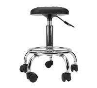 Luocute Tabouret de Pédicure Roulant, Siège en Cuir PU Réglable en Hauteur Pivotant à 360 Degrés avec Base en ABS en Acier Inoxydable pour Technicien D'ongles de Salon à Usage Domestique