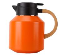 Luocute Théière Thermique Isotherme 1,8L Inox Manche Bois | Doublure 316 de qualité Alimentaire, Couvercle à Pression étanche, Poignée Ergonomique, Rétention du Chaud et du Froid pour