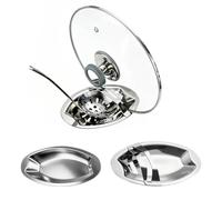 luopeidian Repose Cuillère Cuisine, Support Couvercle Casserole, Plateau Inox avec Support en Arc Bords Épaissis Anti-éclaboussures, Range Couvercles pour Cuisinière Plan Travail, Repose Cuilleres