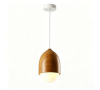 LUOYAOB Lampe suspendue Globe en verre, finition grain de bois