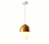 LUOYAOB Lampe suspendue Globe en verre, finition grain de bois