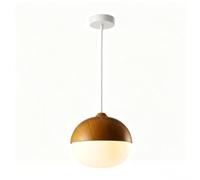 LUOYAOB Lampe suspendue Globe en verre, finition grain de bois