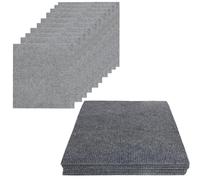 LUPATDY Lot de 10 10 Dalles de Moquette Autoadhésives 30 x 30 cm - 0,9 ㎡, Tapis de Sol Antidérapant pour Intérieur, Feutre Aiguilleté, Tapis pour Bureau et Usage Commercial (Gris Clair)