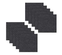 LUPATDY Lot de 10 10 Dalles de Moquette Autoadhésives 50 x 50 cm - 2,5 ㎡, Tapis de Sol Antidérapant pour Intérieur, Feutre Aiguilleté, Tapis pour Bureau et Usage Commercial (Gris Foncé)