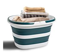 LUPATDY Seau Pliable de 16L avec Poignées, Portable Seau de Nettoyage en Silicone, Bassine Pliable pour Le Nettoyage, Le Rangement, Idéal pour Le Camping, la Maison et Les Déplacements, Bleu