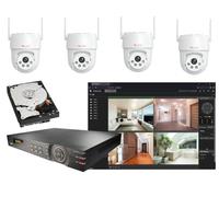 LUPUS Smart Home Kit de vidéosurveillance : 4 caméras d'alarme Wi-Fi LUPUS LE213 avec sirène, projecteur et réponse aux auteurs | 1 enregistreur LUPUS LE918 8 canaux avec disque dur 2 To | WiFi 6