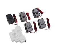 Luqeeg Compteur d'énergie Intelligent Bidirectionnel triphasé, Moniteur de Puissance en Temps Réel, 5 Capteurs 100A pour la Mesure Nette du Réseau Solaire Domestique