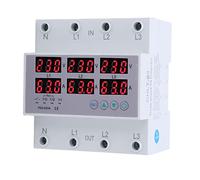Luqeeg Compteur D'énergie Numérique, Ampèremètre Voltmètre à Rail DIN Triphasé, Compteur D'énergie électrique avec écran LCD pour Surveillance de L'utilisation de L'électricité, Mesure de la(40A)