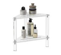 Luqeeg étagère de Douche d'angle en Acrylique 2 Niveaux étagère d'angle Creuse à Poser au Sol Organiseur de Salle de Bain Plateau de Salle de Bain Support de Douche pour Chambre