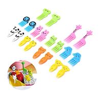 Luqeeg Pics à Fruits Mignons en Forme d'animaux de Dessin animé, Fourchettes, Décoration de Boîte à Déjeuner, Couleurs Aléatoires pour Enfants 3~6 Cm avec Matière Plastique, Idéal pour les (602)