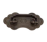 Luqeeg Poignée de Tiroir Antique, Poignée de Chinoiserie Rétro en Laiton avec 2 Vis, Idéale pour la Décoration de Garde-robe, de Bibliothèque et de Cuisine, 12,8x7 Cm (Bronze)