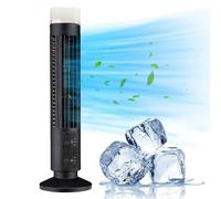 Luqeeg Ventilateur Tour sans Pales, Ventilateur de Bureau Silencieux à Oscillation à 90 Degrés, Facile à Nettoyer et Compact avec Protection du Bout des Doigts, alimenté par USB et par