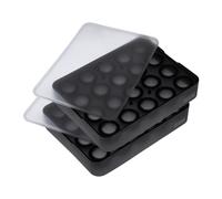 Lurch 5240725 Ice Former Lot de 2 bacs à glaçons en silicone platine 100% sans BPA avec couvercle pour 20 boules de glace Ø 3 cm Noir
