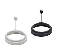 Lurch 70271 Lot de 2 moules à œufs ronds en silicone platine de qualité supérieure sans BPA Gris clair/gris