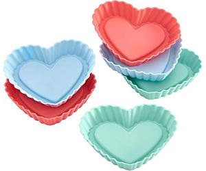 Lurch 83017 Coeur Moule à Tarte Silicone Noir 23 x 12 x 2 cm 6 Pièces