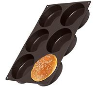 Lurch 85086 Moule pour Burger Bun, Silicone, Marron, 20 x 15 x 10 cm - Diamètre des moules 8,5 cm