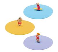 Lurch Mein Deckel Strandwache 210305 Lot de 3 couvercles en verre en silicone platine de qualité supérieure Ø 10,5 cm Multicolore
