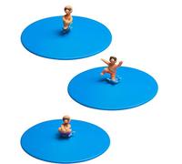 Lurch Mein Splash Lot de 3 couvercles en 100% silicone platine sans BPA, diamètre 10,5 cm, bleu