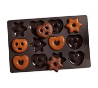 Lurch Mini moule en silicone en forme de pain d'épices pour brezels, cœurs, étoiles, anti-adhésif en silicone