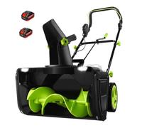 LURECAQING Souffleuse à Neige électrique autotractée 3500 W, Machine de déneigement sans Fil de 50 cm, Double éclairage LED, goulotte rotative à 180°, pour allée 2Batteries