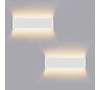 Lureshine 2 Pack Applique Murale Interieur 16W 40CM Haut et Bas Luminaires | Moderne Décorer Aluminium Applique Murale Blanc Chaud 3000K Appliques Convient pour Salon Chambre Couloir（Blanc）