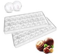 LURNODY 2 Pièces Moule à Chocolat Demi-Rond, 24 Cavités Moule Polycarbonate Moule a Bonbon Moules à Pâtisserie, pour Faire Du Chocolat, Des Glaçons, Des Bonbons Et Des Gâteaux de Mariage DIY